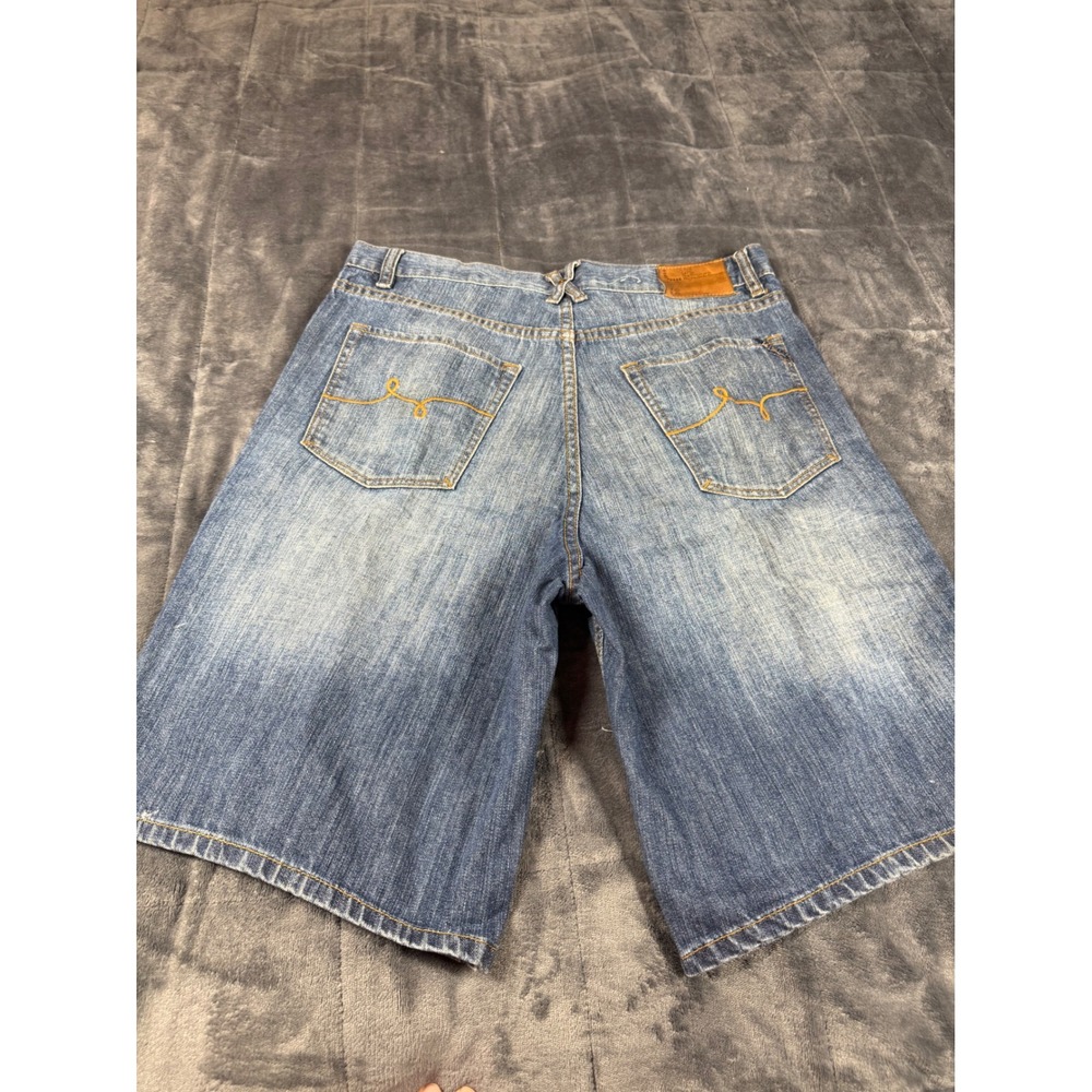 LRG Grass Roots Denim Shorts Mens Size 32 Blue Jean Distressed Casual thrash - Picture 16 of 16